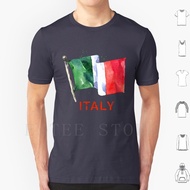 Watercolor Flag Of Italy T Shirt DIY Big Size 100% Cotton Tricolore Flag Of Italy Italian Pride Ital