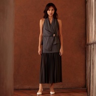 Melvee - Aitana Set - Top Set Wanita Drape Set Charcoal