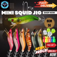 【8CM/5G】Clone Yozuri Yamashita Candat Sotong luminous Mini Squid Jig Lure bait Fishing Seawater