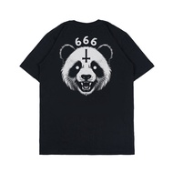 Satanic Metal t-shirt Men's Distro t-shirt BlackWanita SIXCISSORS 666 PANDA