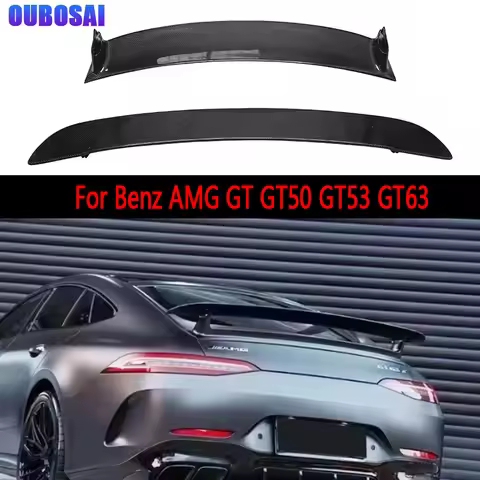 For Mercedes Benz AMG GT GT50 GT53 GT63 Carbon Fiber Tail fins Rear Trunk Spoiler Guide Wing Rear Wi