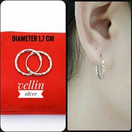 925 SILVER ROUND EARRINGS WITH WHITE GOLD PLATED GIPSY GIPSY EARRINGS/