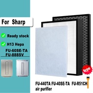 Hepa Carbon Filter for Sharp Air Purifier FU-440TA, FU-40SE-TA, FU-R51CH, FU-60SE-TA, FU-888SV