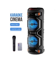 BK-8809 8000W Speaker with mic Bluetooth Speaker Wireless Dual Microphone karaoke set Speaker