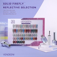 VDN ยาทาเล็บเจลเฟลชกากเพชร Firefly Reflective เซต 30 สี ขวดกลมเงิน VENDEENI - Firefly Reflective 15 