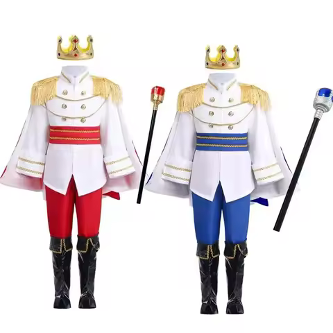 Medieval Royal Prince Cosplay Full Set Anime 7 Piece King Costume Halloween Birthday Carnival Outfit