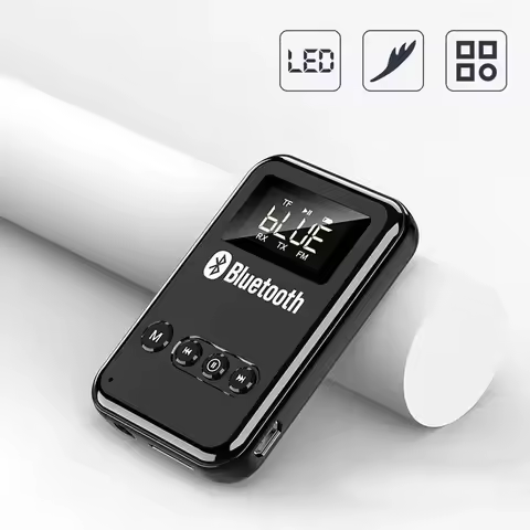LED Bluetooth 5.0 Adapter Transmitter Receiver Wireless Audio for Car Music Headphone Speaker 300mA