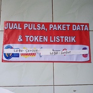 Spanduk Banner Untuk Jualan Pulsa Ukuran Kecil Ready Stok