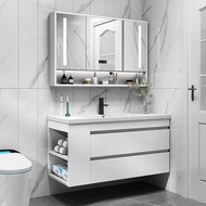 🇸🇬⚡Bathroom Vanity Cabinet Mirror Cabinet Set Side Opening Toilet Cabinet Free Tap and Pop Up Waste Washbasin Cabinet Set Makeup Mirror Cabinet