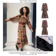 Red Retro Pattern Maxi Dress 64468