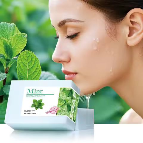 Mint essential oil cleansing soap, handmade soap for cleansing, natural organic plant essential oil