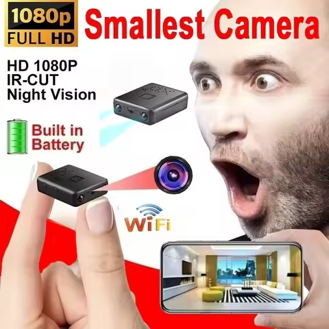 Smallest Mini WIFI Camera 1080P HD Built-in Battery IP Remote Monitoring Camcorders IR Night Vision 