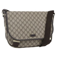 GUCCI GG Supreme 單肩包 PVC 米色 金色 201732 正品 SW1915