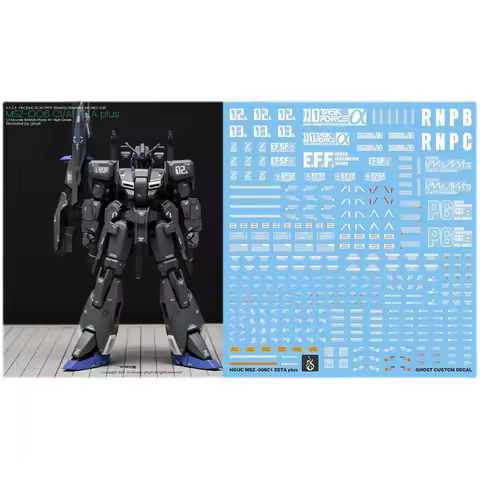 YAN Decal for HGUC MSZ-006C1 ZETA Plus C1 Model Kits Ghost Custom Fluorescent Stickers for Assembly 
