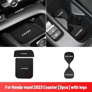 High quality For Honda vezel 2023 carbon fiber Car Interior Door Slot Pad Waterproof Dustproof Cup Holders Coaster Anti-Slip Mat Accessories