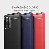 Xiaomi Redmi Note 10 Pro Phone Case Shockproof TPU Carbon Fiber Bumper Protection Silicone Casing Back Cover For Xiomi Redmi Note 10 Pro Cases