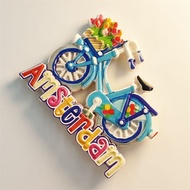 Dutch Capital Amsterdam Bicycle Culture Tourist Souvenir Decoration Crafts Magnetic Refrigerator Sti