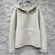 Acne Studios 2025 AW Beige Cashmere Zip Hoodie - Unisex