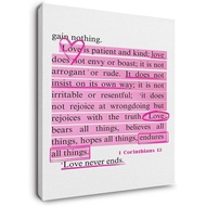 1 Corinthians 13 Wall Art, Bible Verses Wall Decor, Christian Wall Decor, Religious Wall Art, Pink C