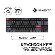 Keychron K1 Pro QMK Mechanical Keyboard 80%, Wired/Bluetooth, White LED, Low Profile, QMK/Launcher