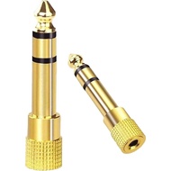 Audio Adapter 6.35mm to 3.5mm Aux: Gold Plated Stereo 1/4 Inch to 1/8-inch TRS Converter