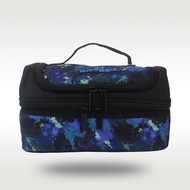 Black and Blue Soccer Lunch Bag with Fruit Pattern, 9-Inch Handbag