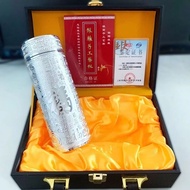 S999纯银内胆银茶杯九龙银杯高档保健保温杯雪花银水杯银离子水杯S999 sterling silver inner pot silver tea cup Kowloon silver cup2025