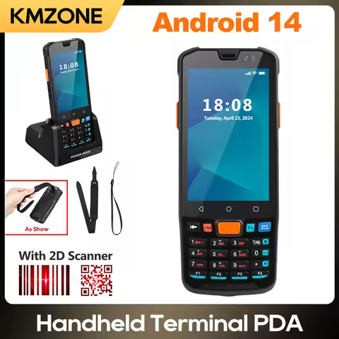 Android 14 Handheld PDA Portable Terminal 1D/2D Barcode Scanner Data Collector with NFC WIFI 4G 3+32