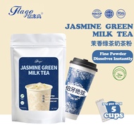 Flago Jasmine Green Milk Tea Powder Da Hong Pao/White Peach Oolong Cafe Dupe | Halal 30g×5 Sachets