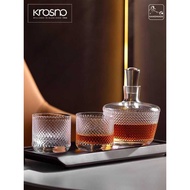 KROSNO Crystal Glass Whiskey Wine Set Original Imported Light Luxury Pattern Whiskey Glass Wine Bott
