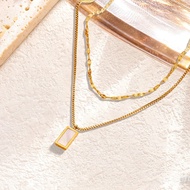 New Fashion Jewelry Minimalism Embed  2-Layer Charm Chain Choker Necklaces Pendants For Women