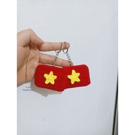 (REAL PHOTO) handmade National Flag Keychain, hairpin, Backpack Hanger, 2 THICK LAYERS as a meaningf