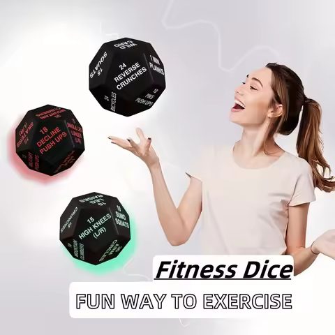 Fitness Dice Sports Roller - 12-Sided Polyhedron Motivation Dice, Family Fitness, Cardio, Yoga - Gym