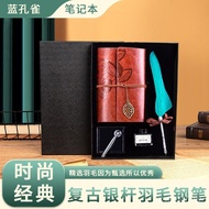 European Staff Feather logo Gift Supply Notebook Corporate Set Small Gift Annual Meeting Retro Dip P