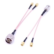 N Male/Female to Dual SMA Female RF Splitter Combiner Cable RG316 Coaxial Y Type Pigtail for 4G 5G L