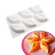 6-Cavity Pea Pod Mousse Cake Silicone Mold Flower bud French Dessert Chocolate Mold Diy Petal Cake B