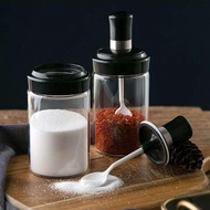 250ml Kitchen Spice Glass Bottle Bonus Spoon/Spice Container/Round Kitchen Spice Jar