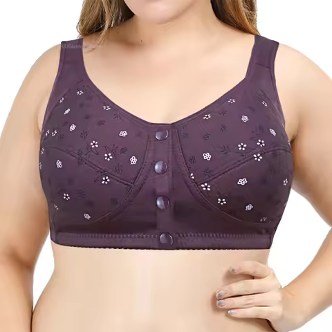 Front Closure Cotton Bras for Women Full Coverage Camisole Bra Underwear Female Soft Lingerie 36 38