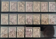 Malaya States Old Stamps (Malayan Tiger 10 Cents) Year 1957 -- 11 States With Different of Varieties