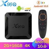 X96Q Smart TV BOX Android 10.0 Allwines H313 2GB 16GB Wifi Set Top Box Support Voice Control 4K Media Player 60fps 1GB 8