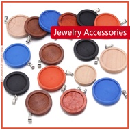 Wooden tray diy jewelry accessories round wooden tray necklace pendant accessories