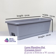 Long Planting Pot (Ceramic Grey)