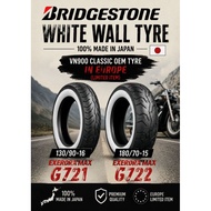 TYRE BRIDGESTONE WHITE WALL G721 G722 130/90-16 180/70-15 TAHUN 2025 MADE IN JAPAN BRIDGESTONE