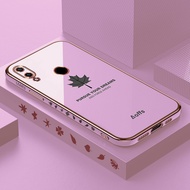 สำหรับ Vivo V11iแฟชั่น INS 6D Electroplated Bling สาวคู่ด้านตรง Maple Leaf โทรศัพท์ TPU แบบน่มเคสสำหรับ VIVO V11i