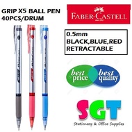 Faber-Castell Grip X5 Retractable 0.5mm Ball Pen (1 UNIT)