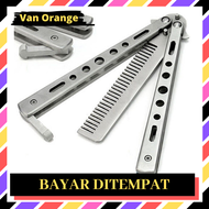 Sisir Besi Butterfly Balisong Training Knife CS GO / Alat Sisir Rambut / Sisir Besi Butterfly Baliso