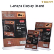 Acrylic Stand A4/ A5/ A6 [L Shape] Transparent Menu Paper Poster QR Code Clear Frame Holder Display