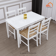 Solid Dining Set 1+4 Chair_Ready Stock + Fast shipping /Meja Makan