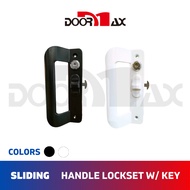DOORMAX Handle Lockset with Key for Sliding Door (Black/White)