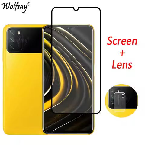 Full Cover Tempered Glass For Xiaomi Poco M3 Screen Protector Poco X3 F5 M5S M3 X5 Pro Camera Glass 